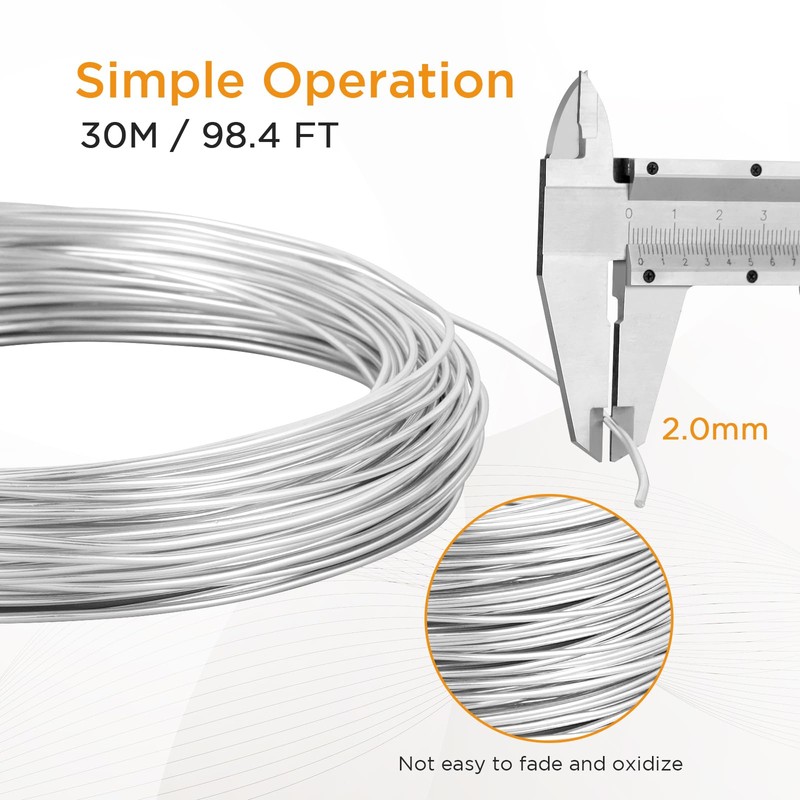 Romon Filo Alluminio 2 mm X 30 M, Filo scultura