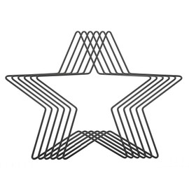 PATIKIL 9.8" Length Star Dream Catcher Rings, 6 Pcs Metal Macrame Wreath Floral Ring Hoop for Home DIY Craft Wedding Wall Hanging Decoration, Black