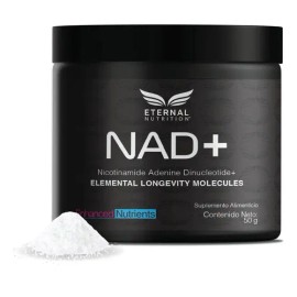 ETERNAL NUTRITION NAD Puro en Polvo (100 Porciones  500 mg)  Coenzima Esencial para Energía Mitocondrial  Sirtuinas, Longevidad Celular, Claridad...  