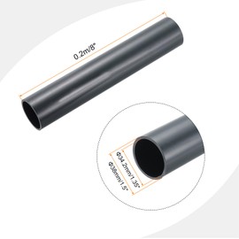 MECCANIXITY 1.5 Inch PVC Rigid Tube Round Pipe 34.2mm ID 38mm OD 8" Length Dark Grey High Impact for Water Pipe, Crafts