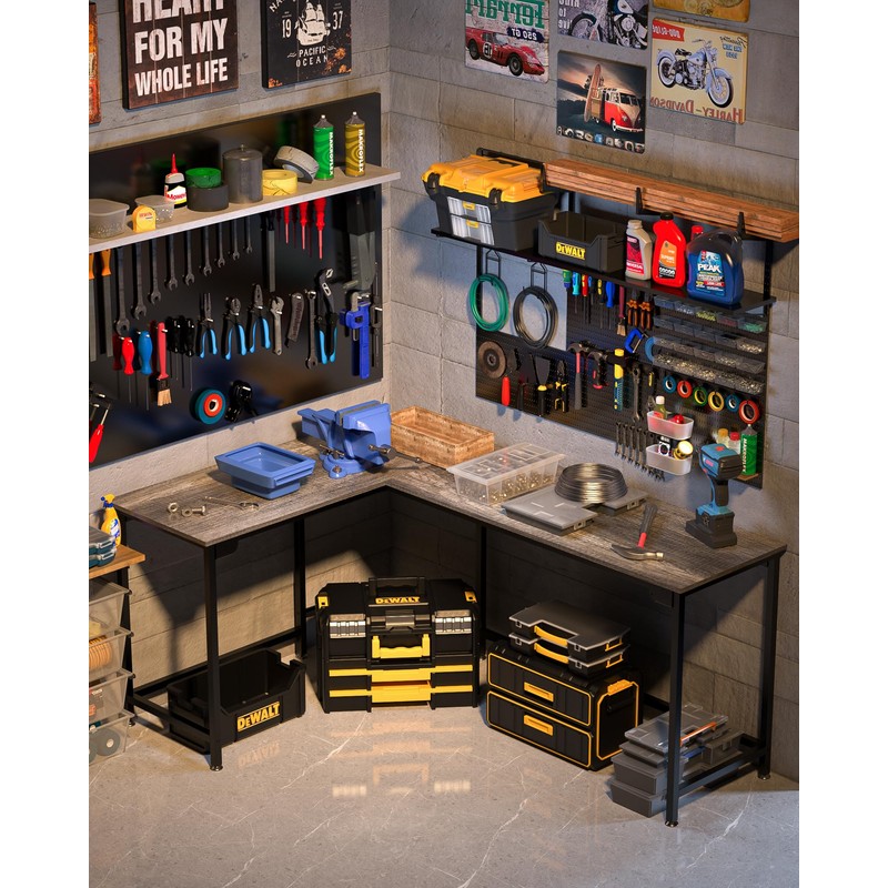 Teraves Modern L Shaped Gaming Desk 66'' Corner Computer Desk