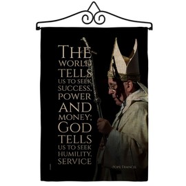 Seek Humility Not Power Pope Francis Catholic Gifts Canvas Tapestry Plaque Kit Memorabilia Decor Fabric Quote Room Burlap Textile Wall Art Banner Remembrance Sign Fathers Day Religious Decoration