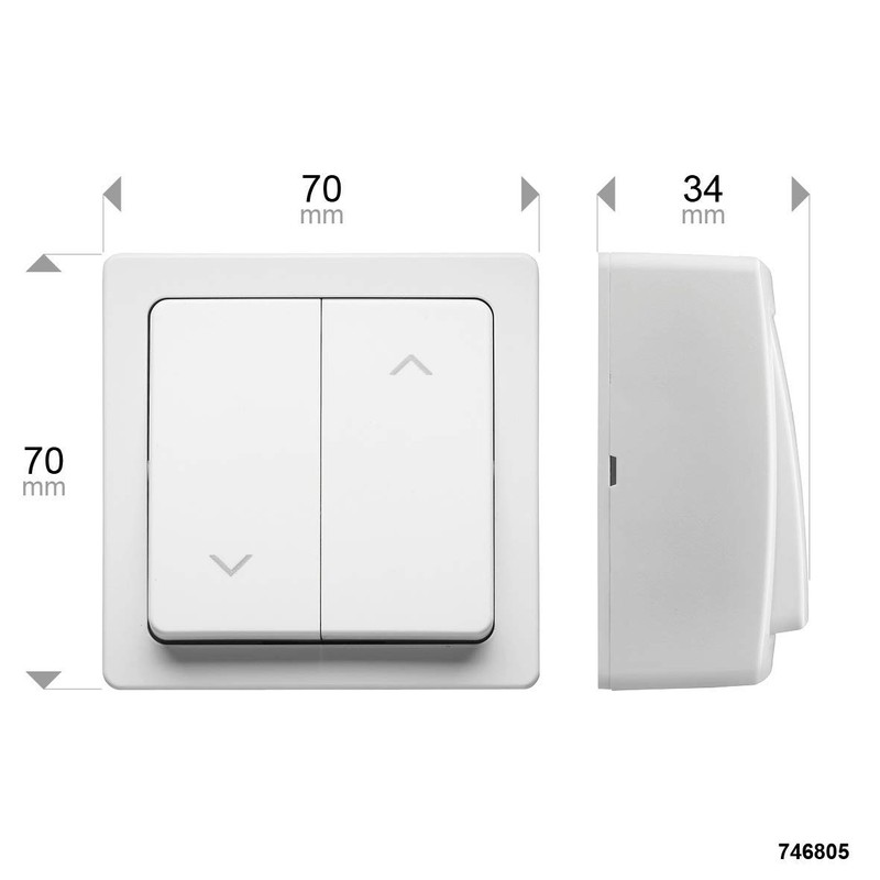 Debflex 746805 Standard Extra Flat Electric Wall Switch for Two-Way/Wireless/Wall