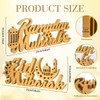 COCHIE 2 Pcs Islamic Tabletop Decors Ramadan Mubarak Wood Sign