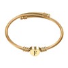 LSxAB Gold F Letter Bangle Initial Bracelets Women Love Heart