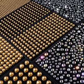 Teenitor Hair Gems and Pearls for Crafts and Makeup - 2582Pcs Gold Pearls in Sizes 3/4/5/6/8mm