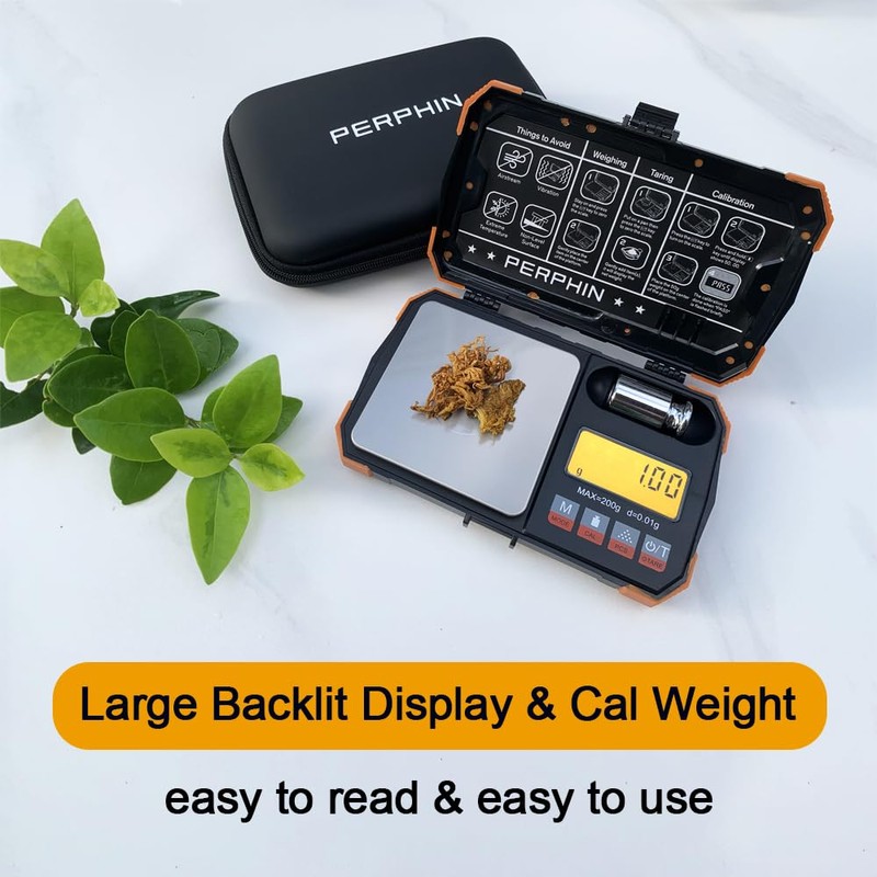 Pocket Scale, Dual Powered, Precision Gram Scale with Zipper Case,