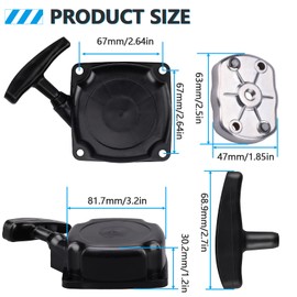 Xastro 49cc Recoil Pull Starter with Pawl Ratchet Gear for ATVs Pocket Dirt Bike 43cc 47cc 50cc Gas Scooters Pocket Bikes Mid-Bikes Mini-Choppers Small Quads