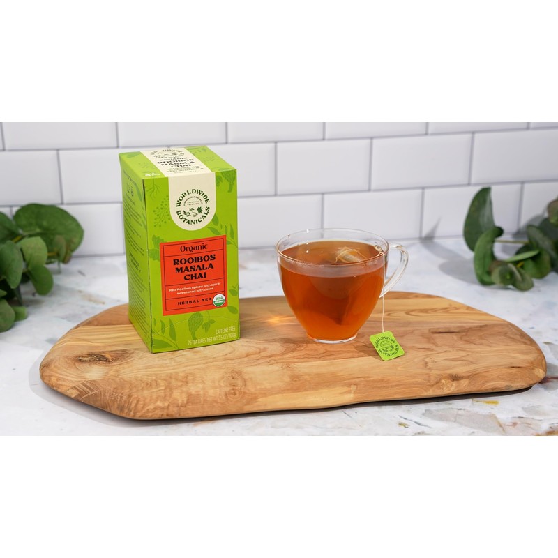 Worldwide Botanicals Rooibos Masala Chai Herbal Tea - Organic, Caffeine