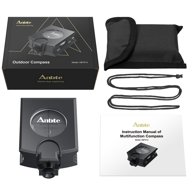 Anbte Military Compass with Clinometer, Professional Marching Compass IP65 Compass