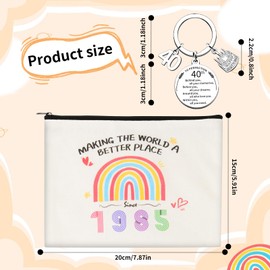 40th Birthday Gifts for Women Making The World A Better Place Make Up Bag Gifts Rainbow Makeup Bag Retirement Gifts Inspirational Keyring Thank You Gifts