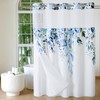 QiyI No Hook Shower Curtain with Snap in Fabric Liner,