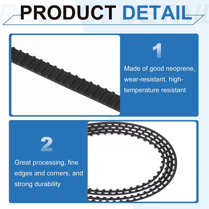 PATIKIL 2pcs 180XL Rubber Timing Belt 90 Teeth 10mm Width