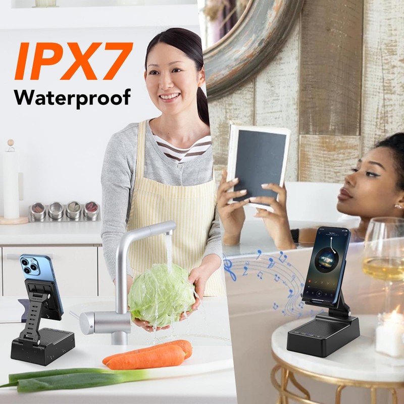 taopodo Foldable Cell Phone Stand with Wireless Bluetooth Speaker and