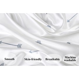 Bassinet Sheet Set 2 Pack Satin Ultra Soft Silk Fit for Rectangle, Hourglass, Oval Bassinet Mattress Protect for Baby Hair and Skin Cradle or Bassinet Sheets, Arrows & Stars