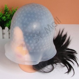 DIY Ombre Hair Bleaching Cap, Salon Highlighting Cap Highlighting Hair Cap + Crochet Hook 2ea