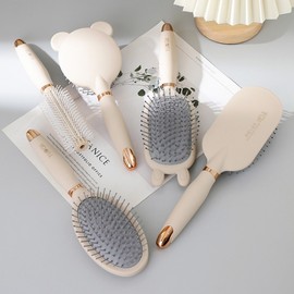 Portable Airbag Roll Brush for Scalp Massage - Anti-static Comb for Long Hair Anti-static Bear-Shaped Comb 4ea