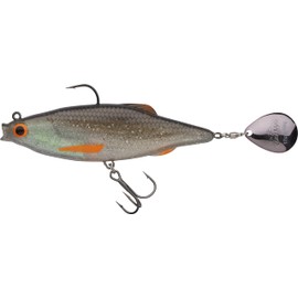 Berkley Pulse Realistic Flash; Soft Plastic Fishing Lure with Spinner Blade; Imitation Bait Fish for Pike, Perch & Walley; Pre-Predatory Bait, Casting & Trolling, 17 cm, Bleak