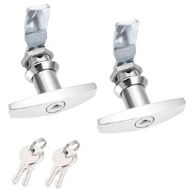 2 Packs T Handle Locks Keyed Alike Garage Door Lock RV Truck Camper Trailer Topper Shed Door Lock for Cabinet Letter Box Barn Gate Door Silver