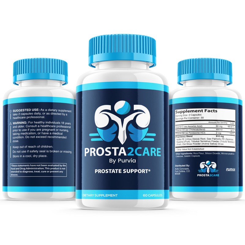 Purvia (3 Pack) Prosta2care Capsules Men Advanced Strength Formula for