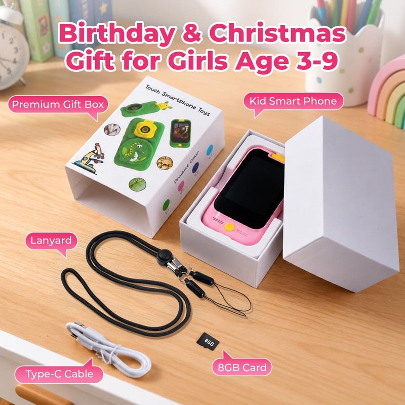 Kids Smart Phone Gifts for 3 4 5 6-8 Year