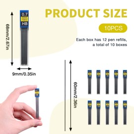 CAISYE 120 Pencil Leads 0.7mm Shatterproof High Quality Resin Lead 10 Sets of 12 Leads Plastic Storage Box Sketching Drawing