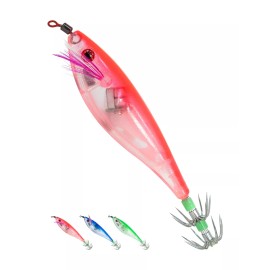 BLUEWING Squid Jig with Double-Layered Stainless Steel Hook US Seller - Red Light (1pc)