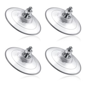 GOLD DEER 4 Pack Large Suction Cup with M8 Screw Nut 3.4"/85mm Clear PVC Sucker Pads Glass Suction Pads Extra