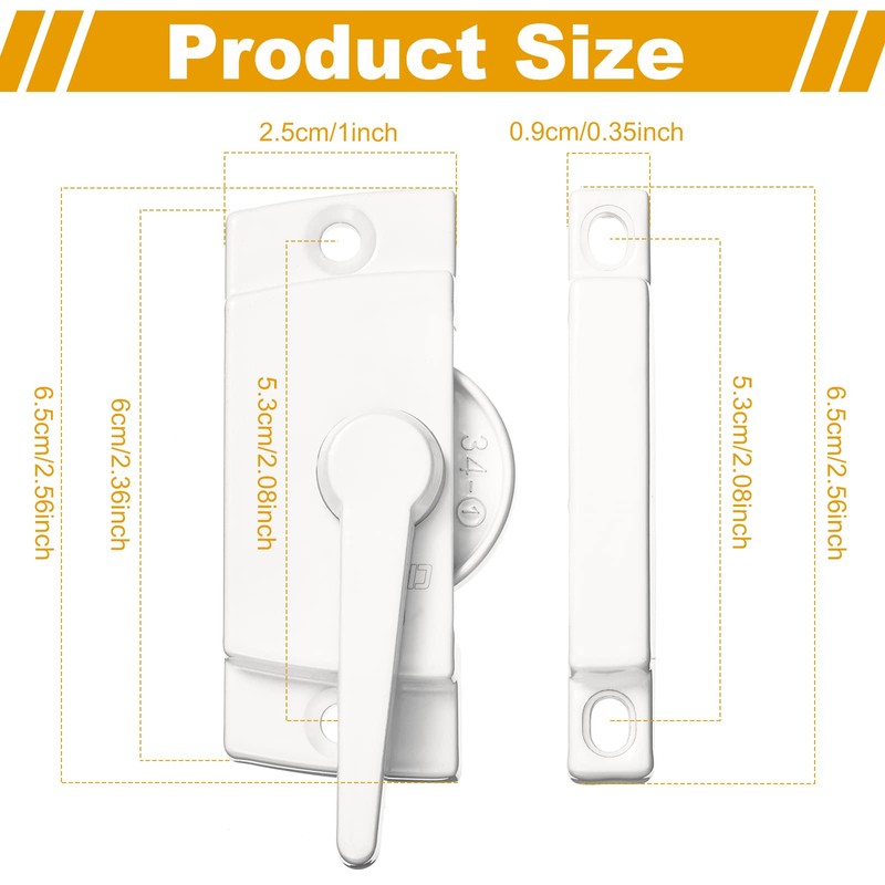 Qunclay 8 Pack Cam Action Window Sash Locks and Keeper,
