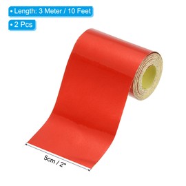 PATIKIL 2 Inch x 10 FT Reflective Tape, 2 Pack High Visibility Waterproof Conspicuity Outdoor Safety Warning Tape for Trailer Truck Car Bike, Red
