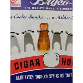 NEVER SMOKED BRYCO CHICAGO USA ANTIQUE BAKELITE CIGAR CHEROOT HOLDER Amber Color