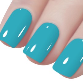 Vishine Turquoise Gel Nail Polish, 1Pcs 16ml Turquoise Gel Polish Turquoise Blue Color Nail Polish Gel High Gloss Soak Off U V Gel Nail French Nail Manicure Salon DIY L239