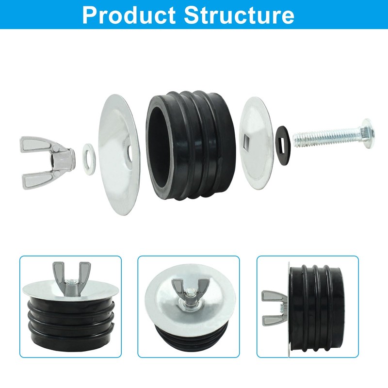 HARSKIYER 3 Inch Sewer Cleanout Cap, Durable Mechanical Test Plug