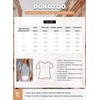Dokotoo - Blusas con estampado floral para mujer, cuello redondo,