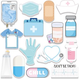 Adhesive Medical Theme Memo Pads - Cute Nurse Design, Perfect for CNA Gifts, Hospital Use, and Office Essentials - Set of 15 Self-Stick Note Pads