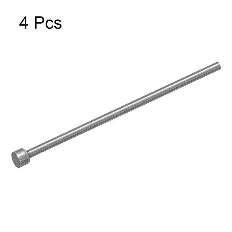 sourcing map Straight Ejector Pins, 3mm(0.12") Dia. 65Mn Steel Round