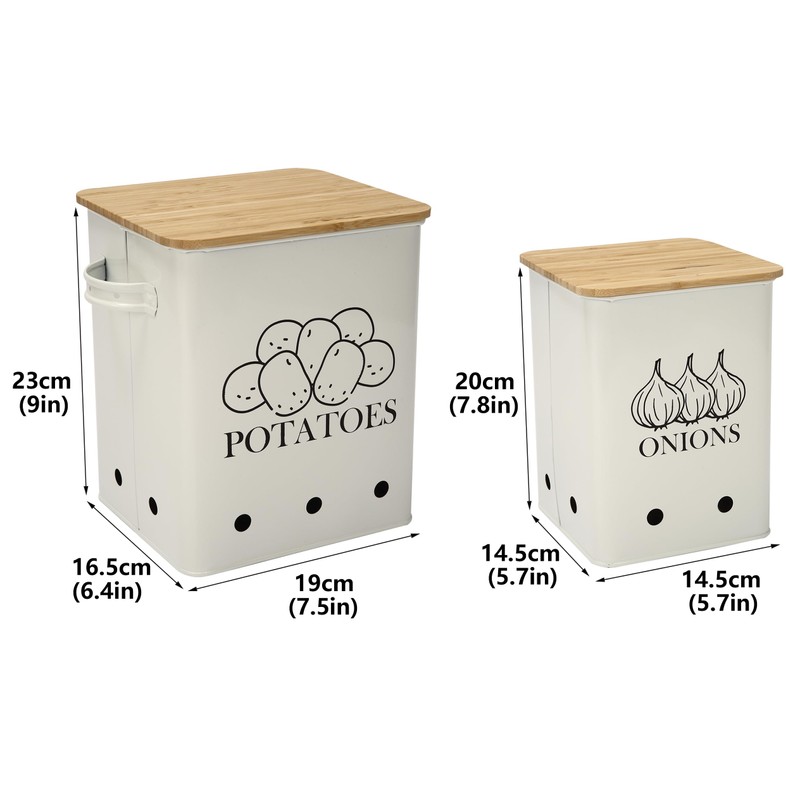 Xbopetda Potato Onion Storage Bin, Kitchen Storage Canister Set of