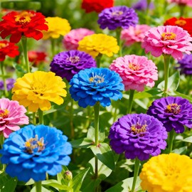1150+ Mixed Color Zinnia Seeds for Planting - Heirloom Non-GMO Flower Seeds, Vibrant Flowers for Small Gardens & Balconies Open Pollinated