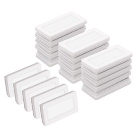 uxcell 20 Pcs Magnetic Label Holders, 1.6 x 0.8 Inch Data Card Holder with Paper Cards and Protective Films for Shelf White Board Toolbox Metal Wall Cabinet Drawer, White