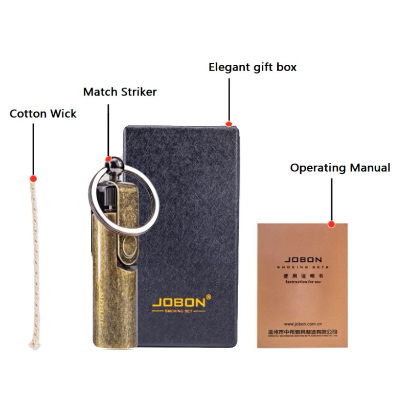 Jobon Waterproof match striker lighter key chain,Survival Tool Oil Flame