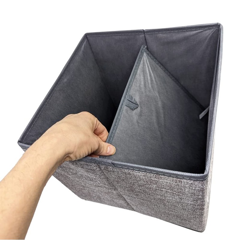 Premium Granite Linen Look Foldable Shoe Cover Bin, Indoor Real