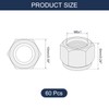 sourcing map 60Pcs M6x1 Nylon Insert Hex Lock Nuts, Carbon