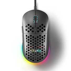 DIERYA M1SE Gaming Mouse Wired Quiet 75g Ultra Lightweight RGB Backlight 16000 Degree Adjustable DPI Programmable Ergonomic Design for Windows PC Gamer (Black)