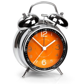 AYRELY® Super Loud Alarm Clock for Heavy Sleepers Adults,Twin Bell Retro 4 Inch Silent Non-Ticking Quartz with Backlight, Metal dial, Alarm Clocks for Bedrooms Bedside