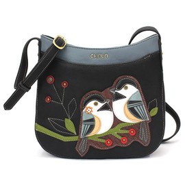 CHALA Crescent Crossbody Women Shoulder Purse with Adjustable Strap, Chickadee - Black, One Size