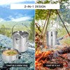 HUIOP 1L Stainless Steel Cooking Kettle Portable Outdoor Camping Backpacking