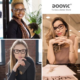 DOOViC 3 Pack Fashion Reading Glasses for Women Trendy Cat Eye Blue Light Blocking Computer Readers 1.50 Strength