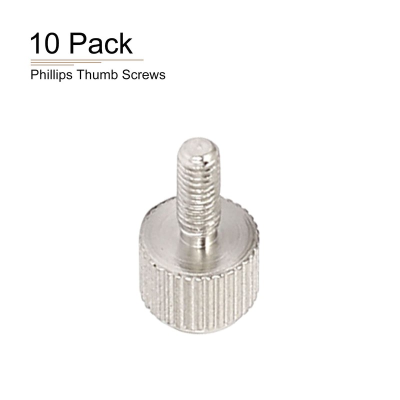 DTGN M3x8mm(DXL) Knurled Phillips Thumb Screws - 10Pack - Good