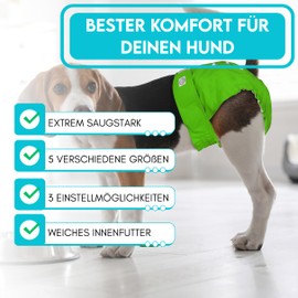 HUND IST KÖNIG® Dog Nappies for Female Dogs, Pack of 3, Absorbent Female Dogs, 3-Way Adjustable for Secure Fit, Environmentally Friendly Dog Nappies for Heat and Incontinence