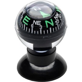 MIZAR-TEC Compass, Made in Japan, YCM Easy to Use, Suction Cup, Mount, Rotates 360 Degrees, Compact, Cars, Motorcycles, Mountain Climbing, Outdoors, Camping, Black